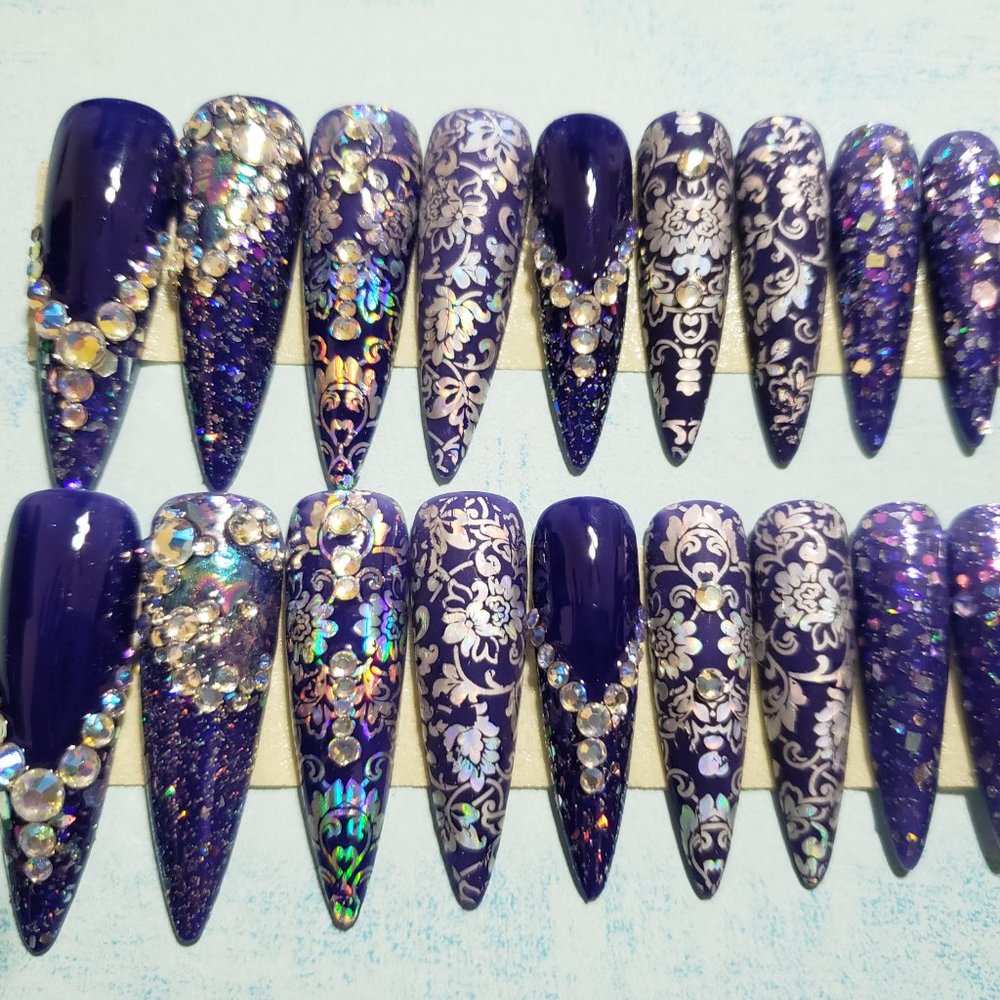XXL Stiletto Gel Press on Nails - Picture 3 of 5